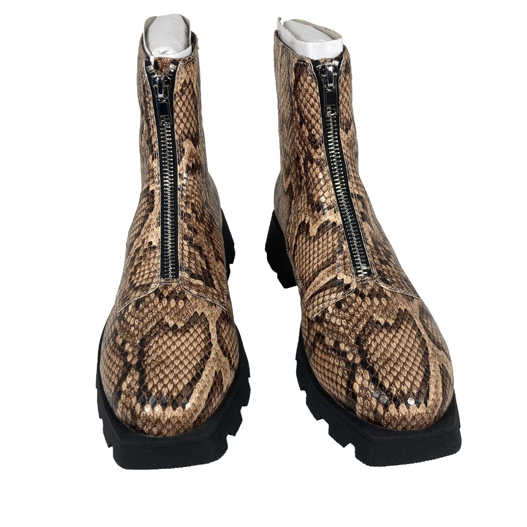 Katy Perry The Darling Snake Print Combat Boots True Taupe Multi Size 7.5 Womens