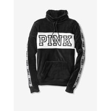 Vs Victorias Secret Pink Velour Perfect Cowl Neck Sweater Jacket Top XS