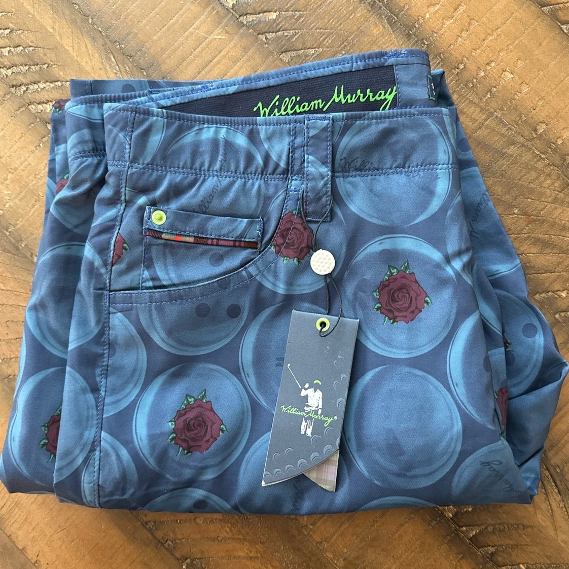 William Murray Golf Pants King Pin Rose Bowling Ball Rare! 36