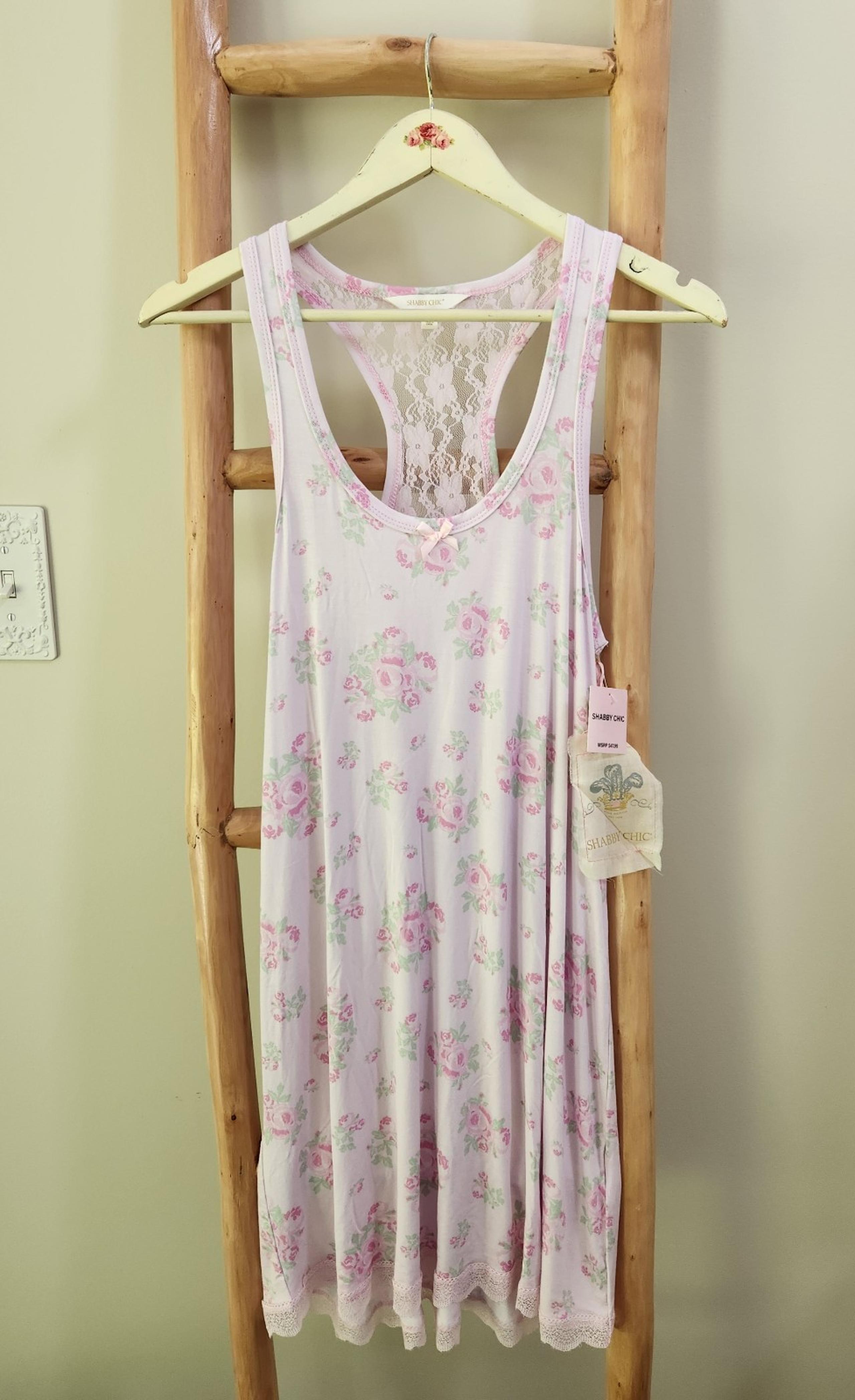 NWT SHABBY CHIC MEDIUM PINK FLORAL NIGHTGOWN