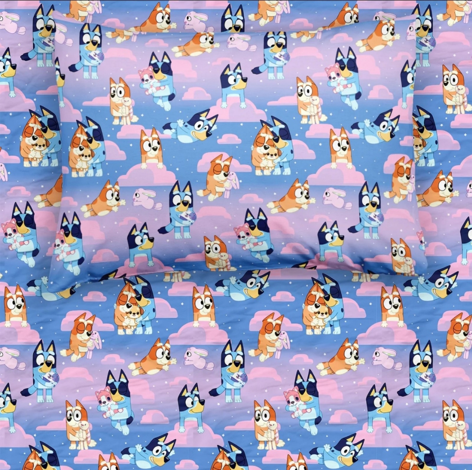 LS Purple Bluey Sleepytime Twin Sheet Set
