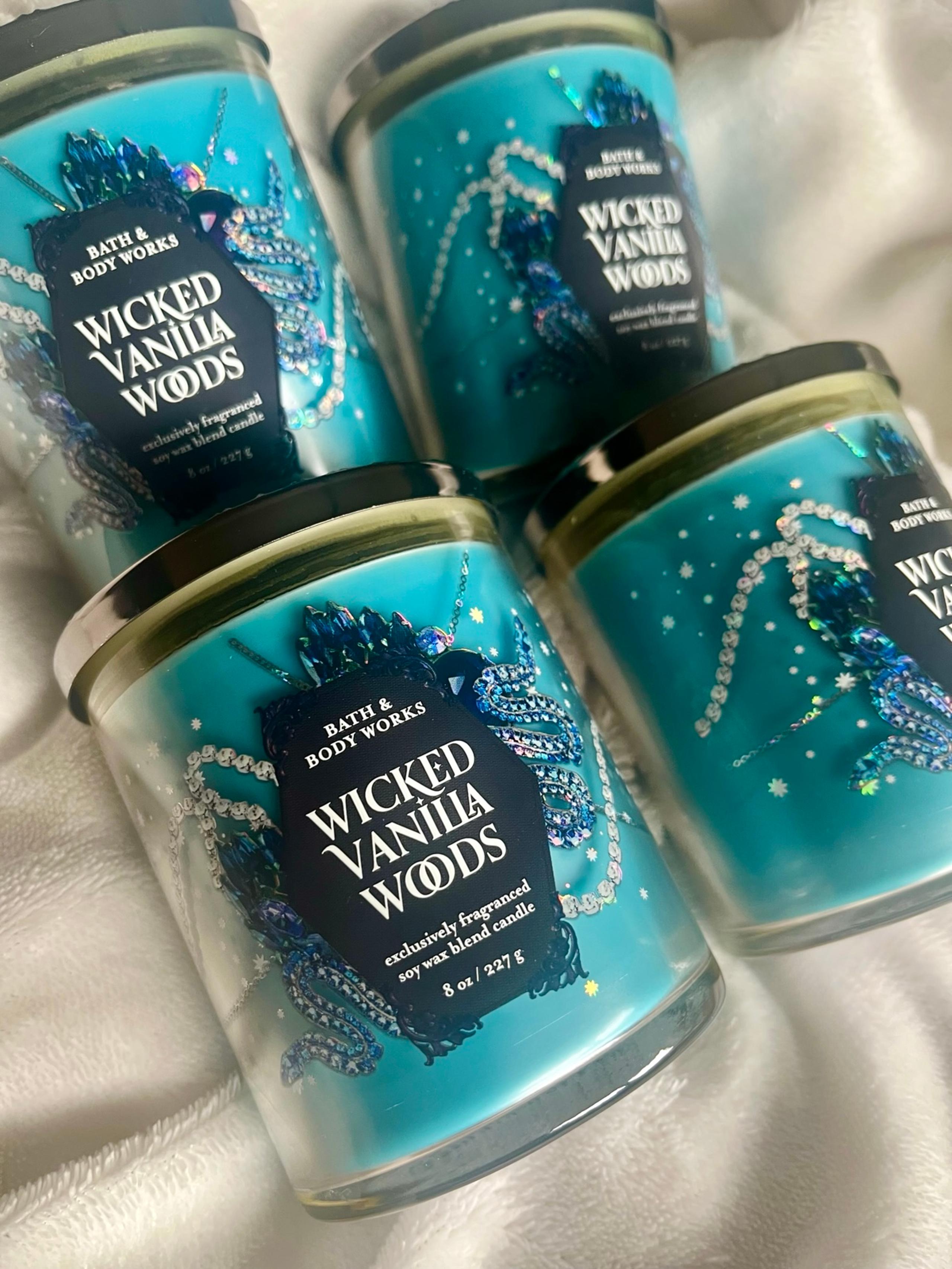 Bath and Body Works Wicked Vanilla Woods Single wick candle x4