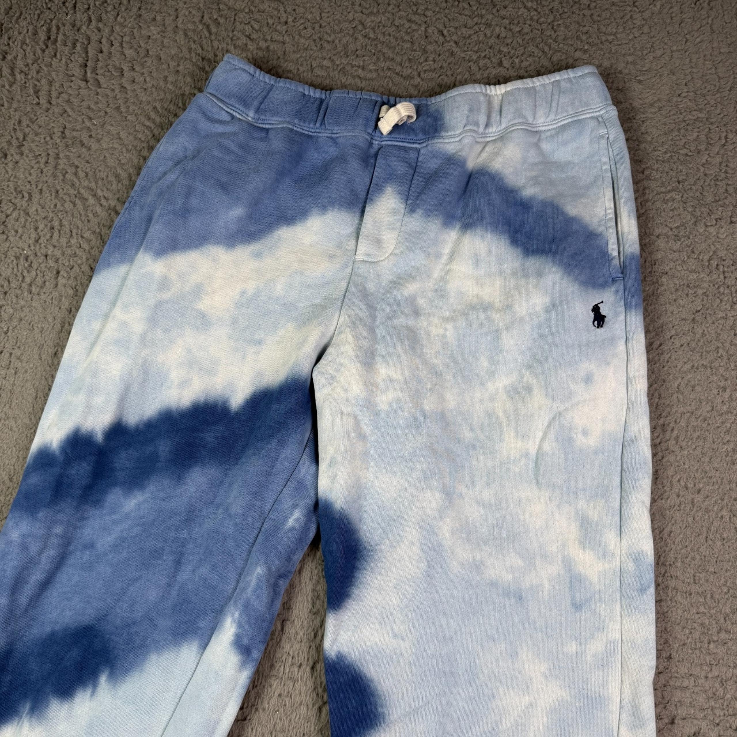 Polo Ralph Lauren Sweatpants Mens M Blue Tie Dye Jogger Pants Embroidered Pony
