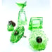 Antique Art Deco 6.7fl oz. Czechoslovakian Green Glass Perfume Bottle