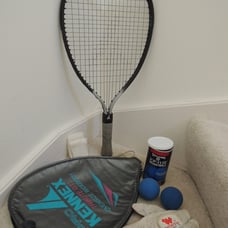 Racquetball Pro Kennex Tribute GT Racket + Cover + Balls + Glove + Bag EUC