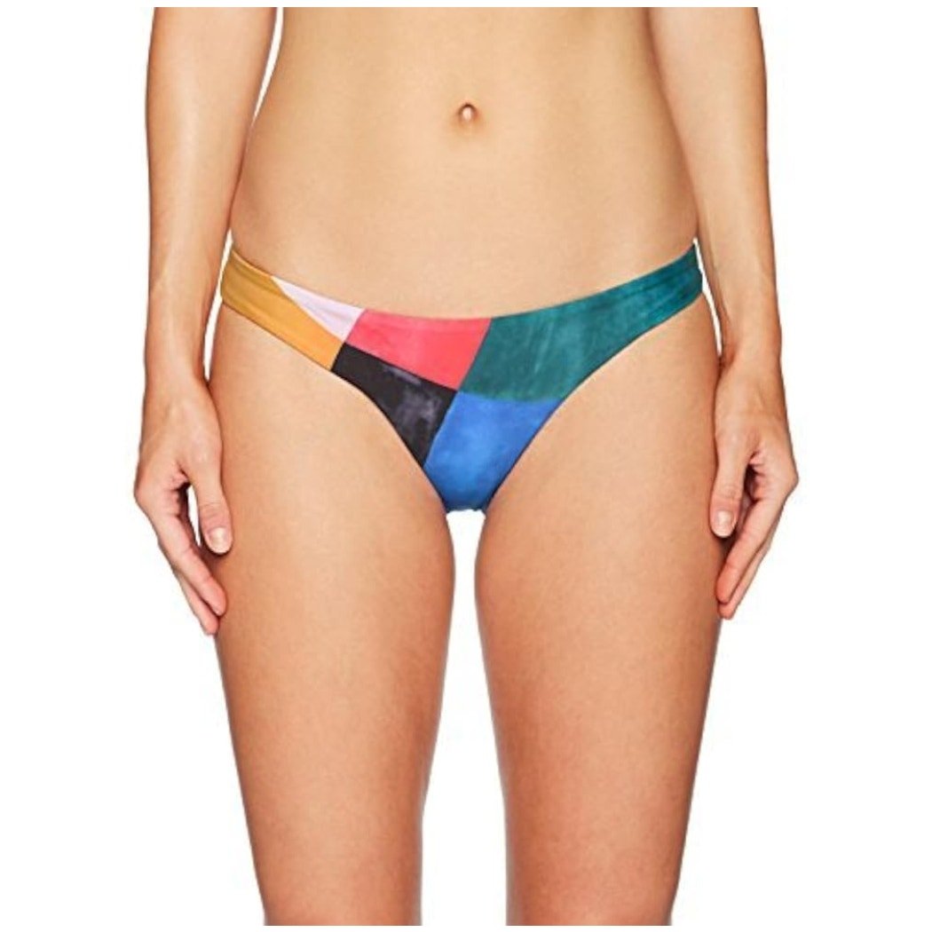 NWT Mara Hoffman Cay Blue Multi Bikini Bottom Low Rise Swimsuit Surf Paddle XL