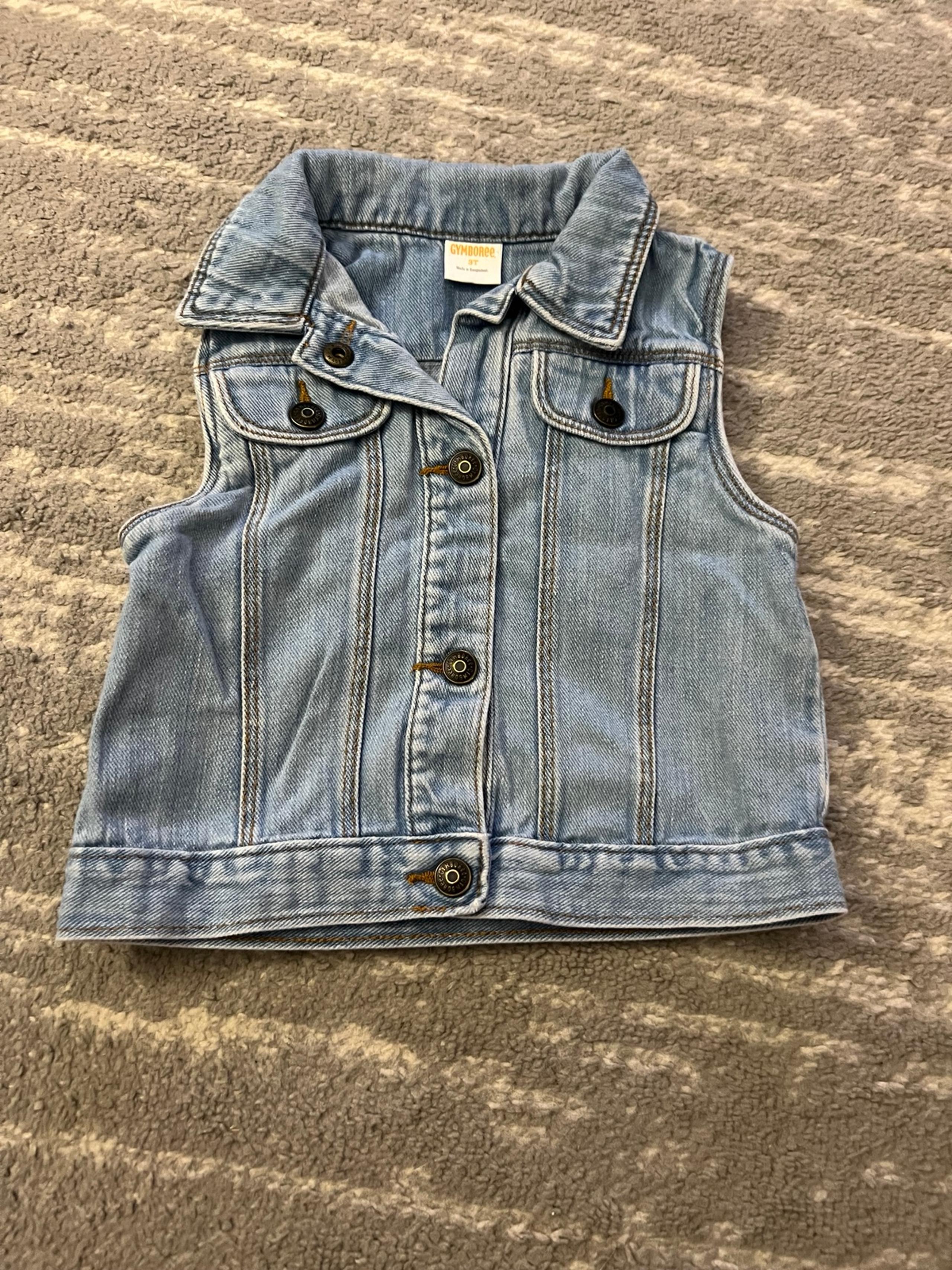 Gymboree rainbow Jean vest 3T