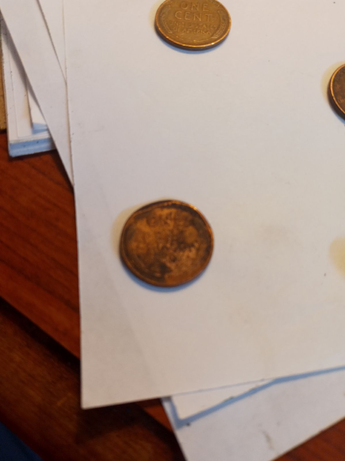 1954 D wheat cent with hob doubling and