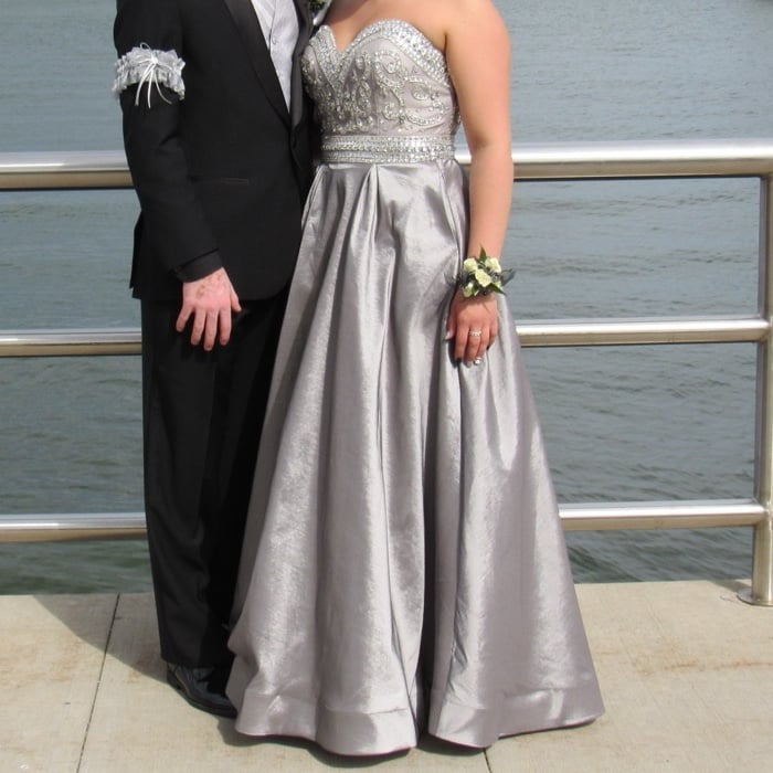 Silver Prom Dress Size 12 Mac Duggal