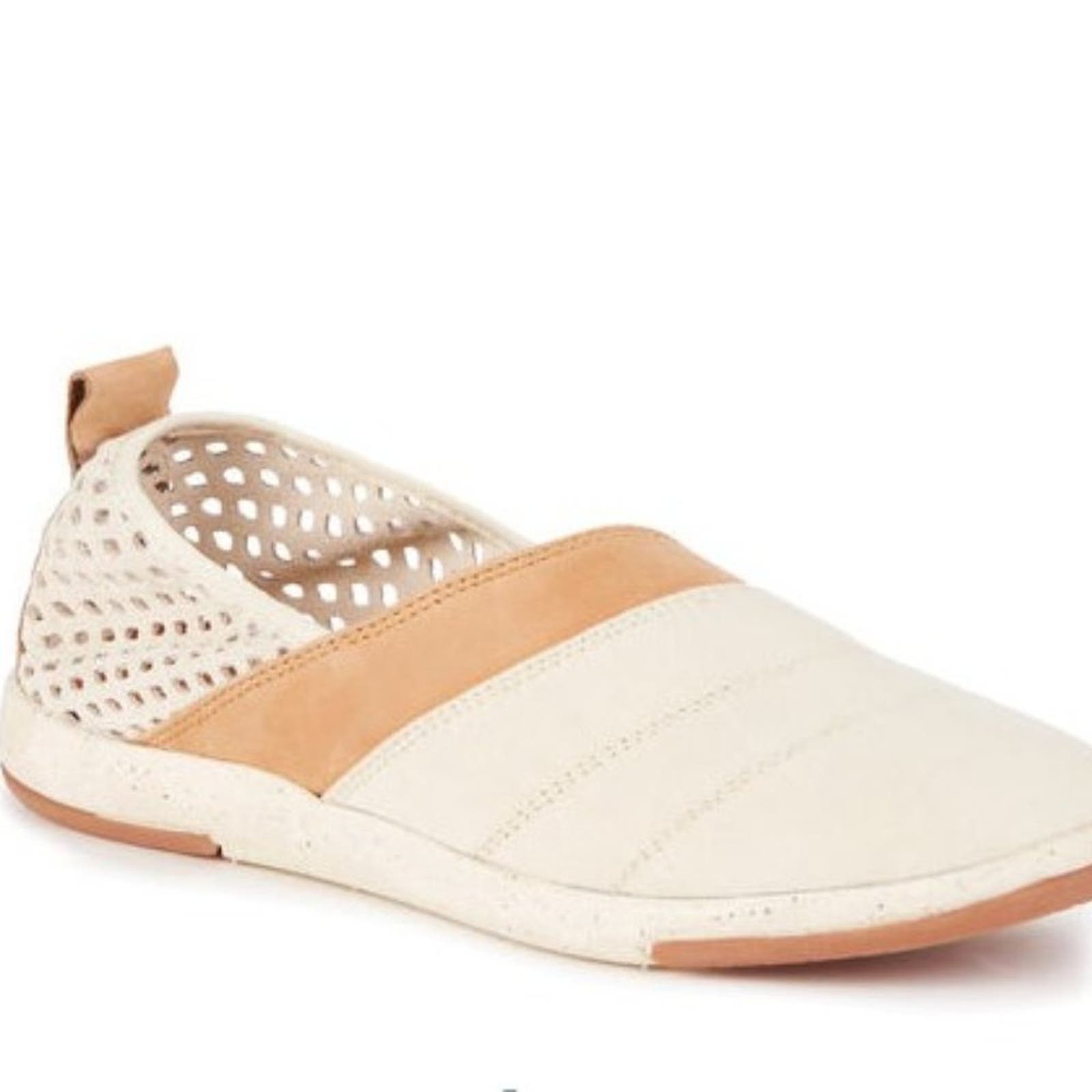 EMU Australia Meero Women's Cow Leather Slip On Sneaker Size 6 Cream & Tan