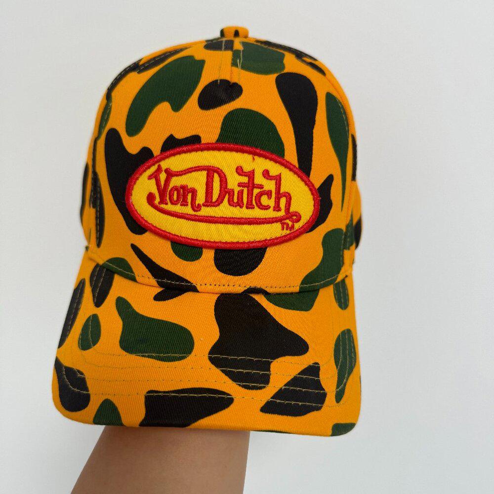 Von Dutch Orange Camo Trucker Hat