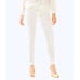 Lilly Pulitzer White Gold Palm Tree Embroidery Low Rise Worth Skinny Pant Size 0