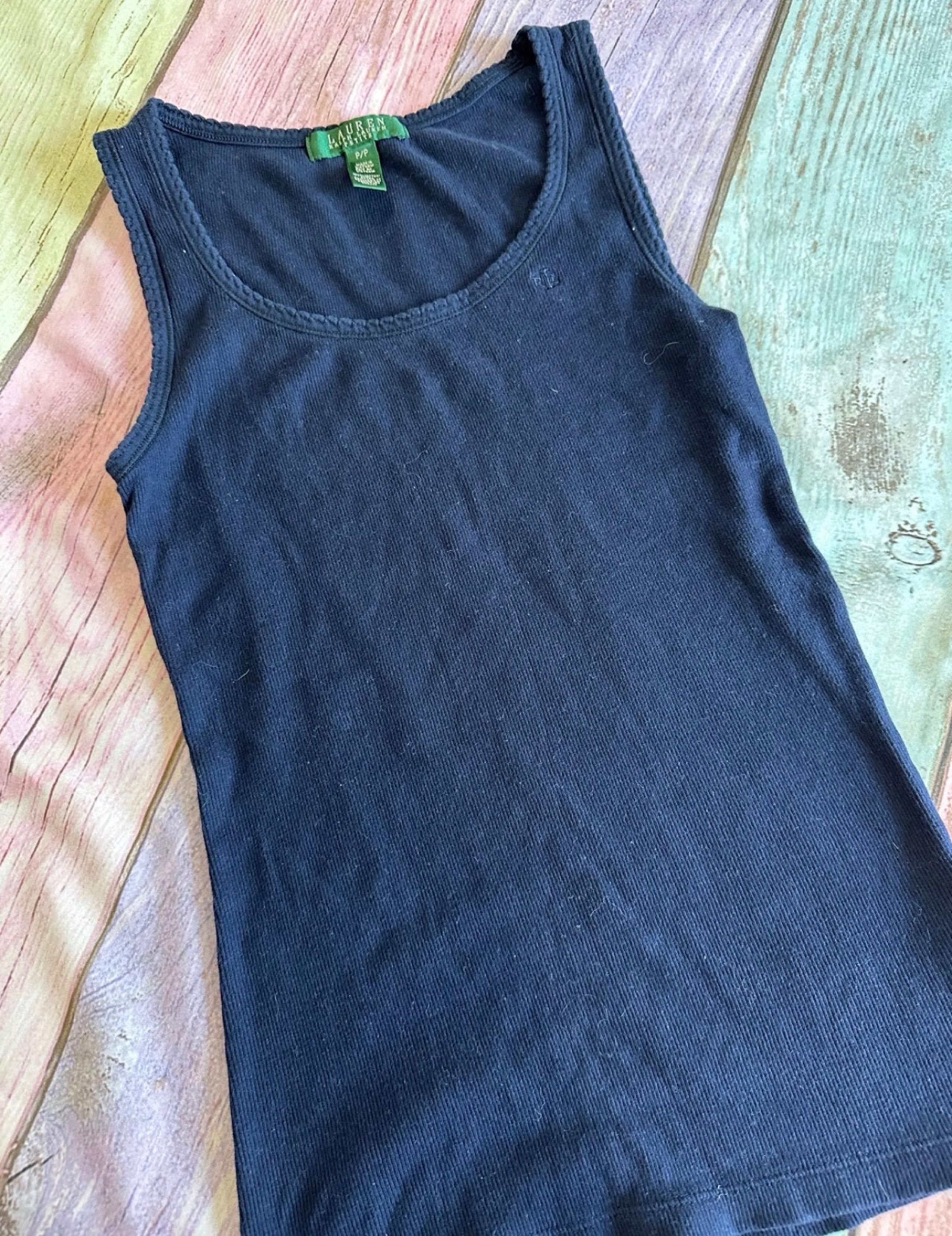Ralph Lauren Women Sleeveless Casual Lounge Navy Blue Tank Top M