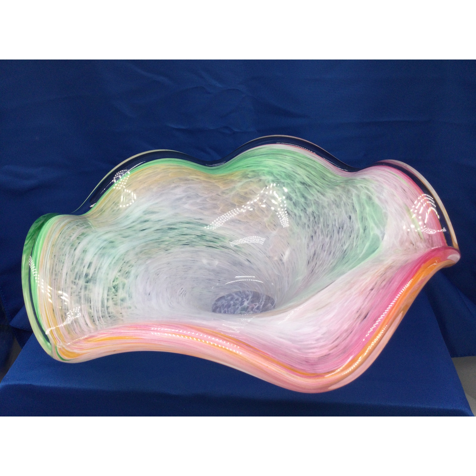Vintage Murano Style Pastel Swirl Bowl