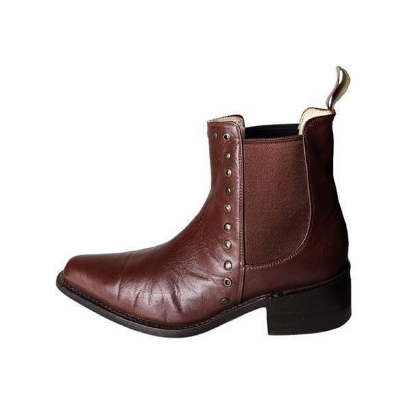EL CANELO Brown Studded Ankle Boot Size 6
