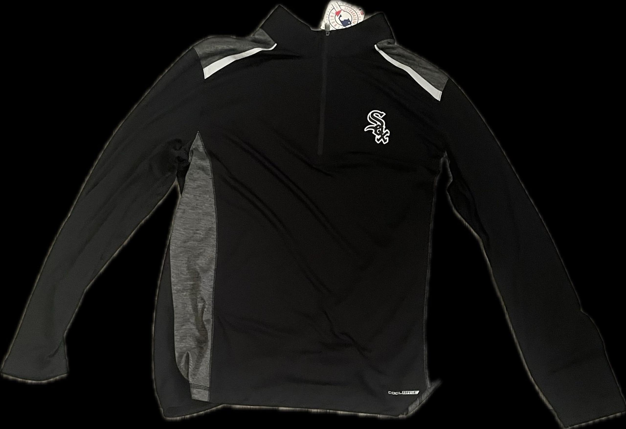 Majestic Men's Chicago White Sox Status Inquiry Quarter-Zip Jacket-Black, Large