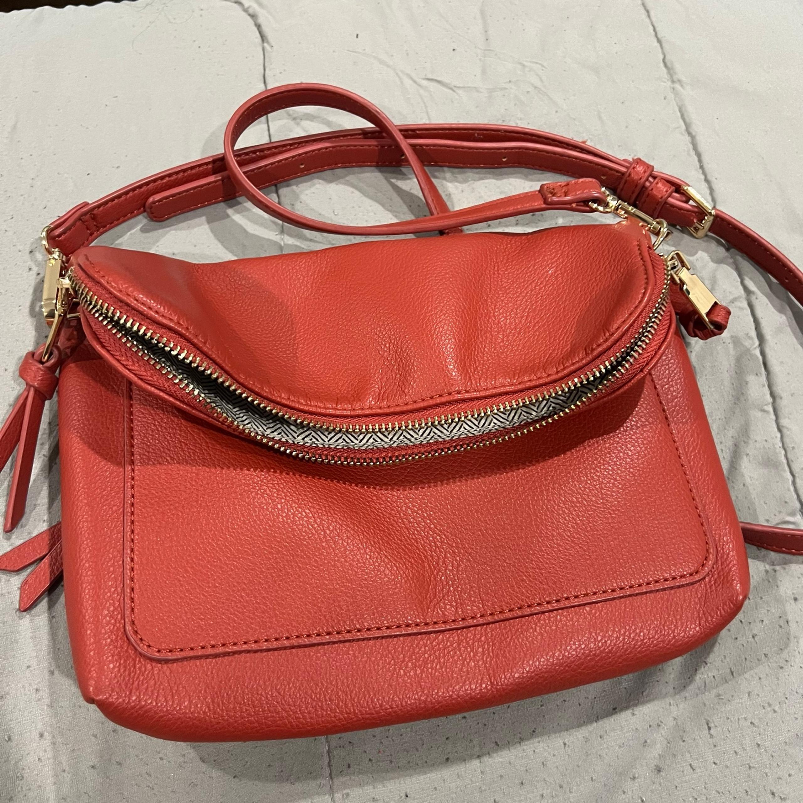 EUC Urban Expressions Red Shoulder purse messenger bag with big pocket and flap