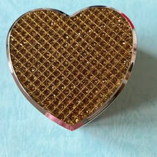 Elegant decorative gold top, silver plated trinket box in gift box