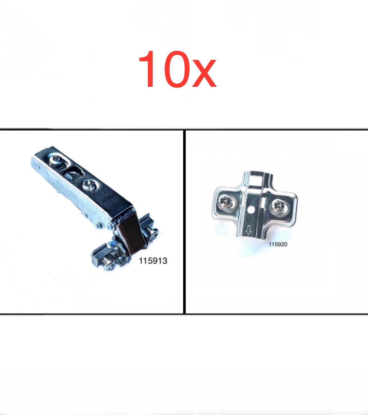 (10)x Hinges # 115913 with plates # 115920 replacement parts for IKEA furniture