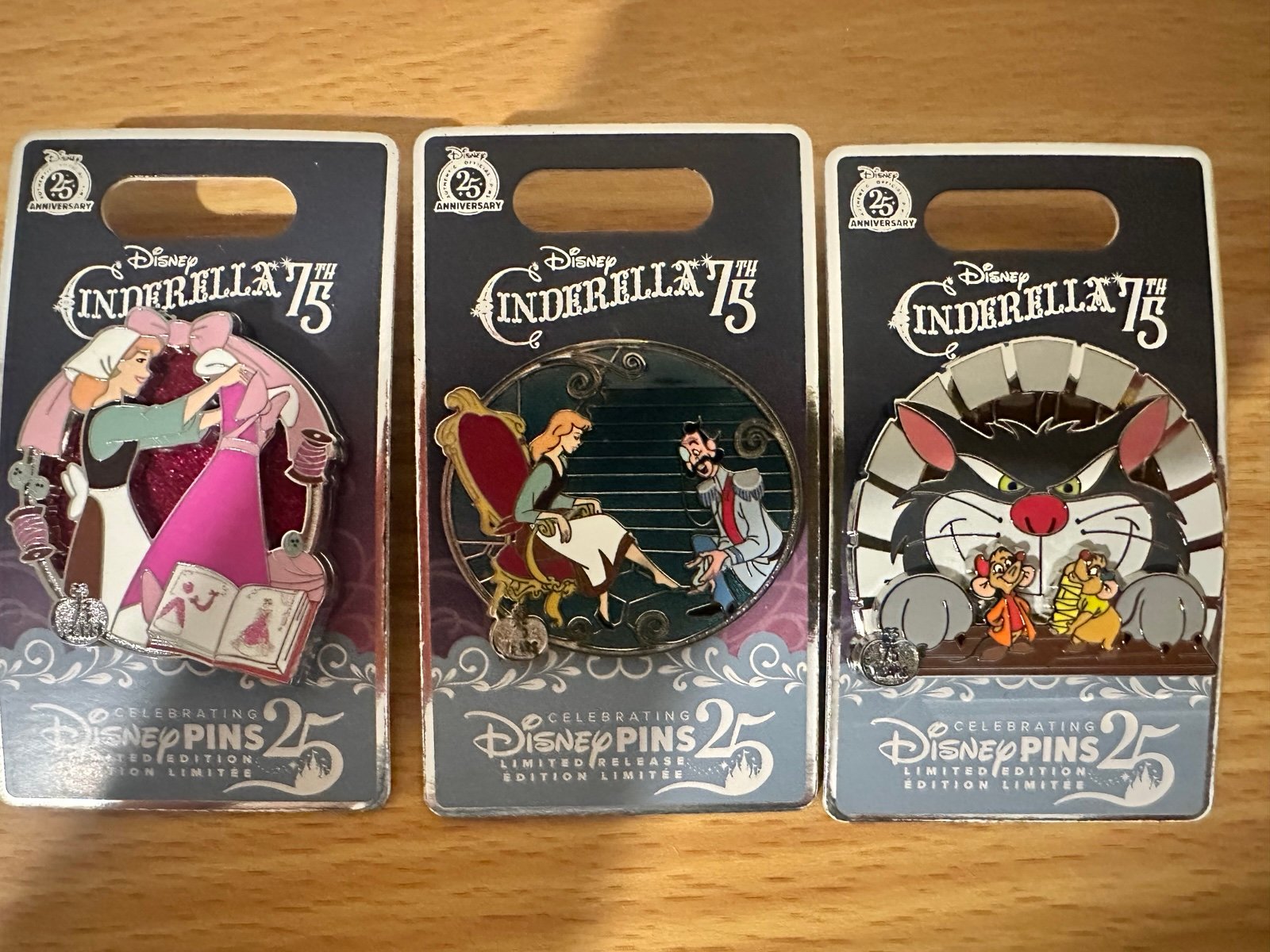 Cinderella disney 75th anniversary pins