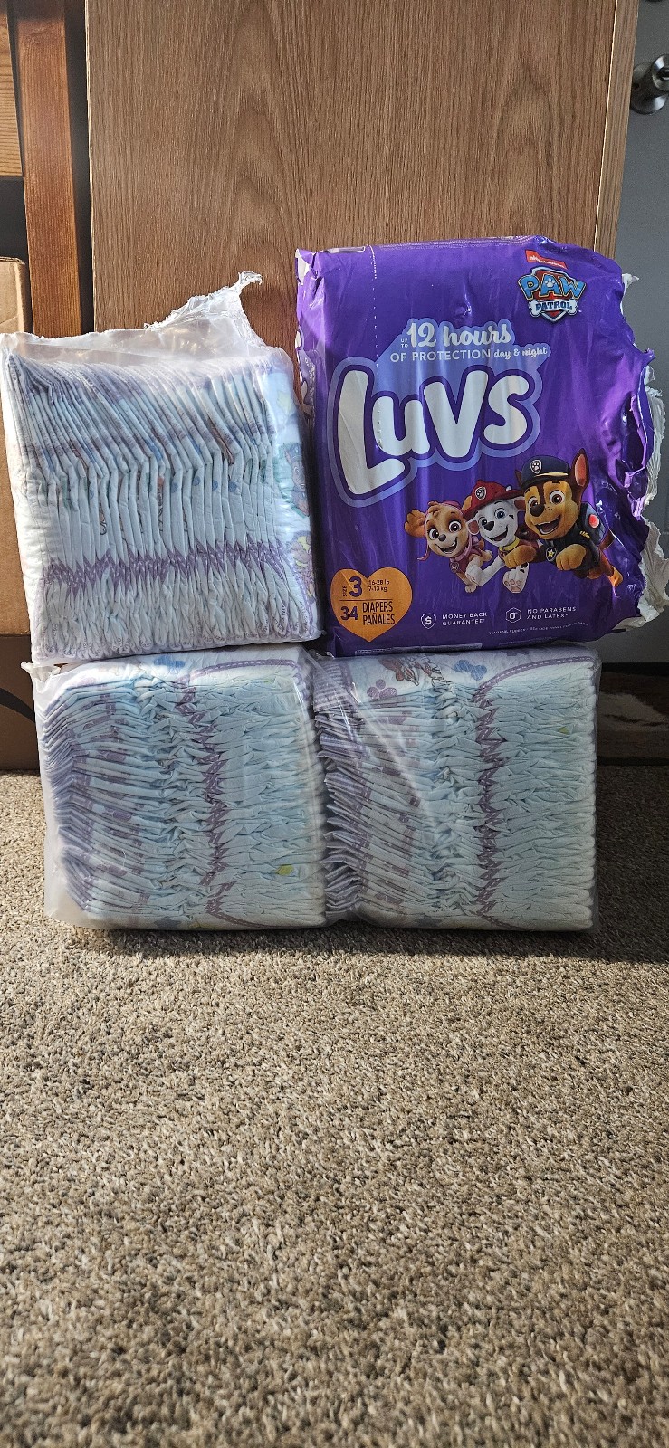 112 Count Luvs Day & Night Size 3 Paw Patrol Baby Diapers