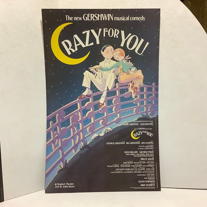 The New Gershwin Musical Comedy Crazy For You Window Card Poster 22 x 14