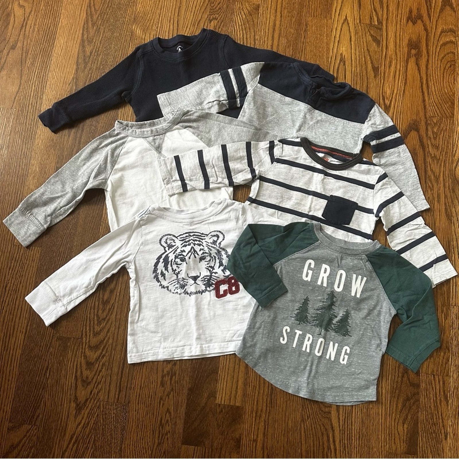 Toddler Long Sleeve Shirt Bundle, size 18-24M (set of 6)