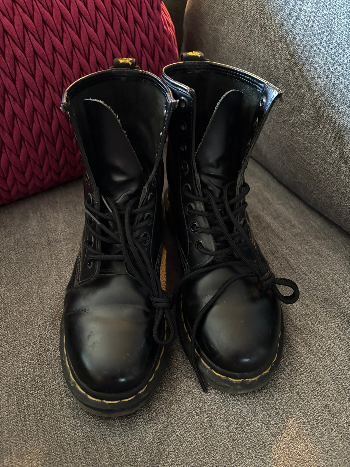 Dr. Martens Black Leather Lace-Up Boots