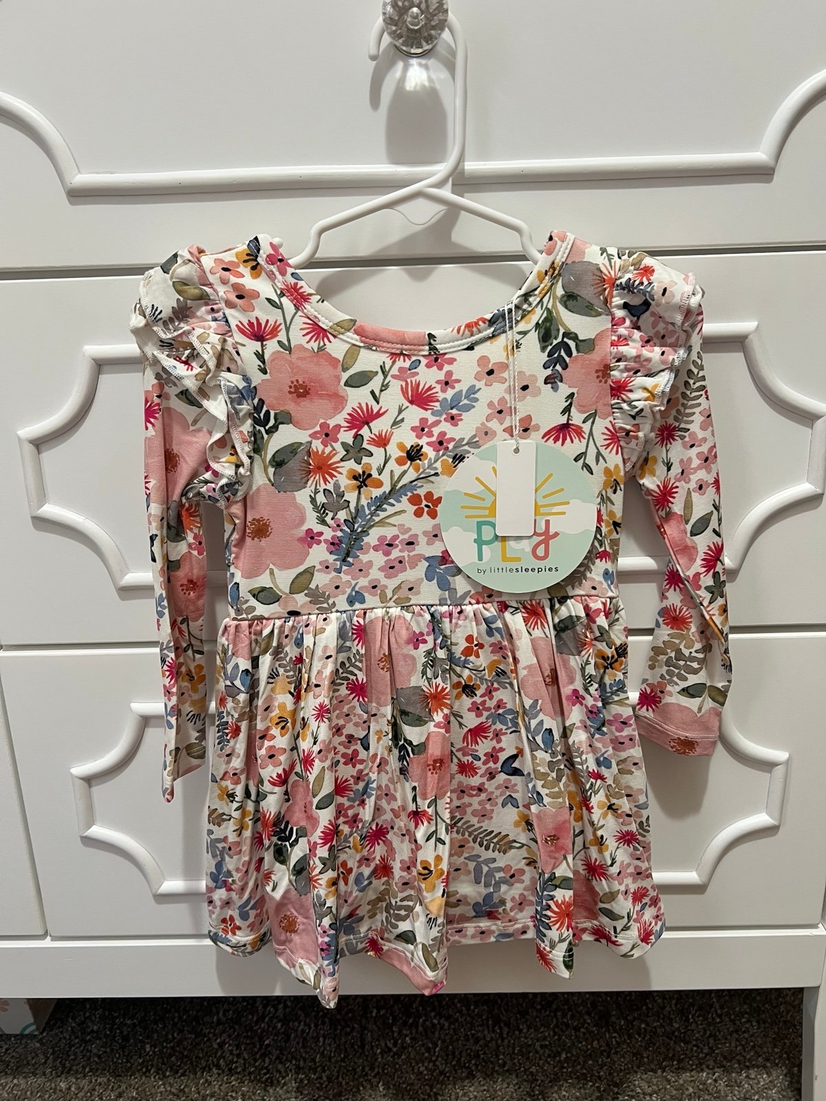 Little Sleepies mauve meadow twirl dress