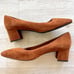 Aquatalia Pheobe Suede Block Heel Pump | Caramel Size 9.5