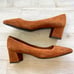 Aquatalia Pheobe Suede Block Heel Pump | Caramel Size 9.5