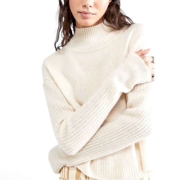 NWOT Free People Cashmere Sweater Ivory color turtleneck size L