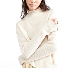 NWOT Free People Cashmere Sweater Ivory color turtleneck size L
