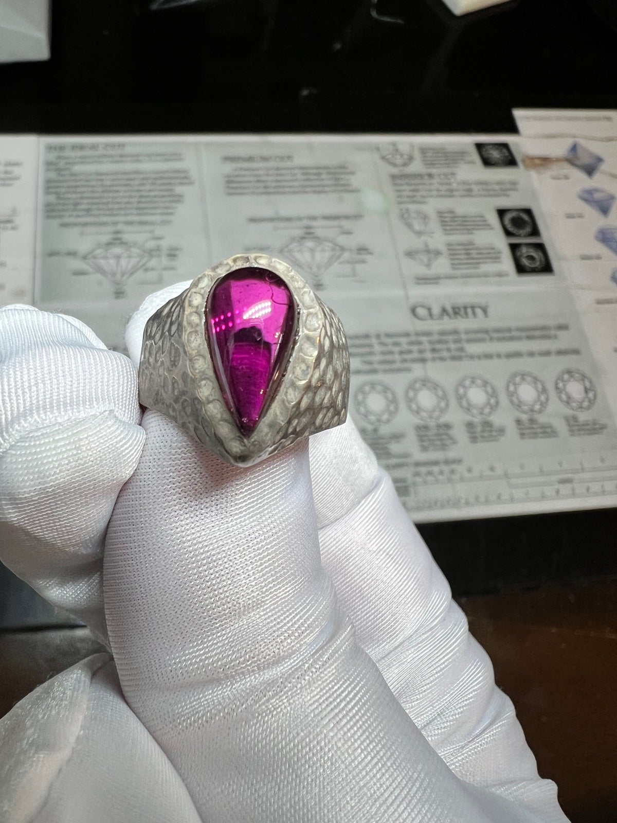 Tourmaline in custom Sterling Silver ring