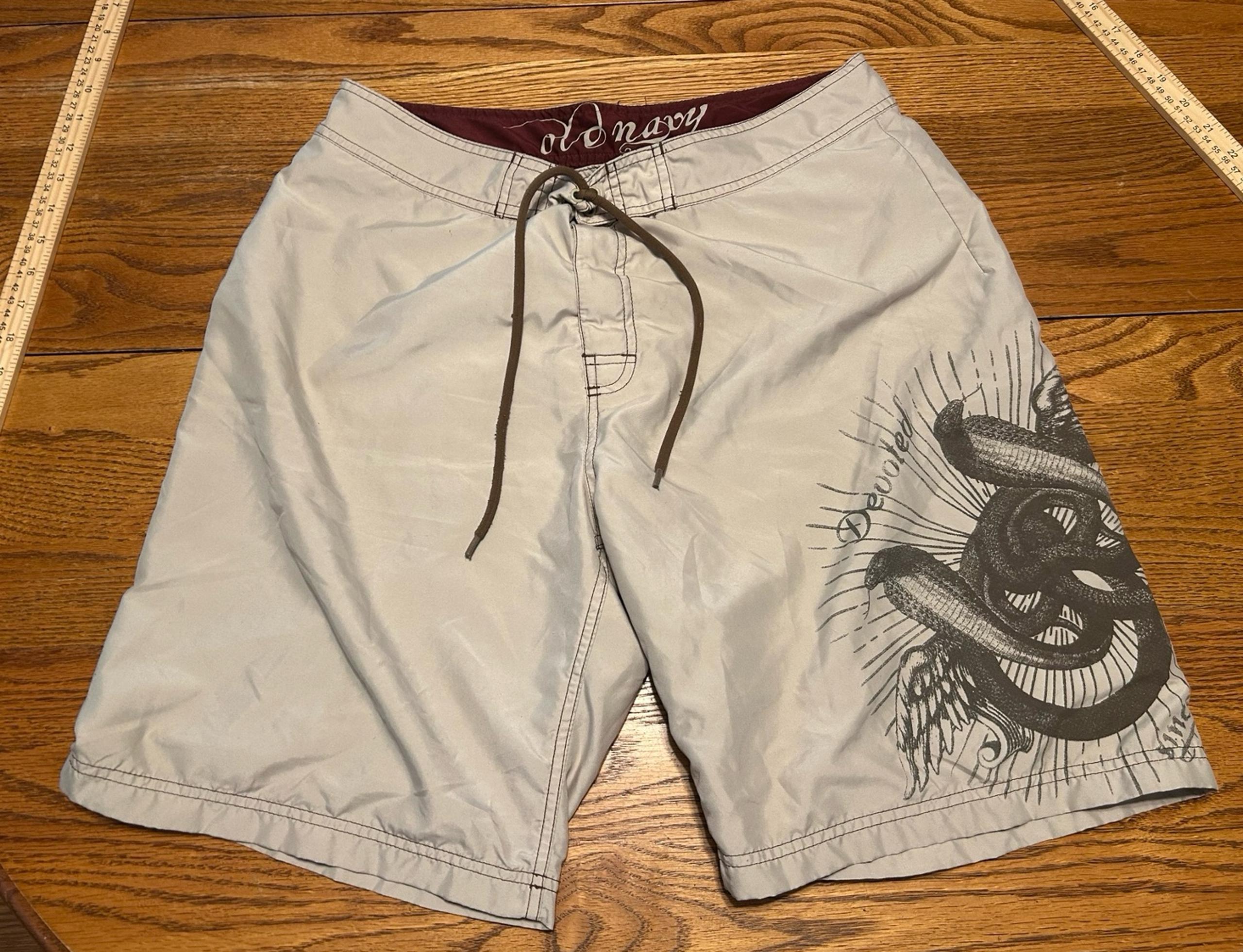 Old Navy Ivory 2 Headed Snake Swim Trunks Mesh Lined Men’s Size: L