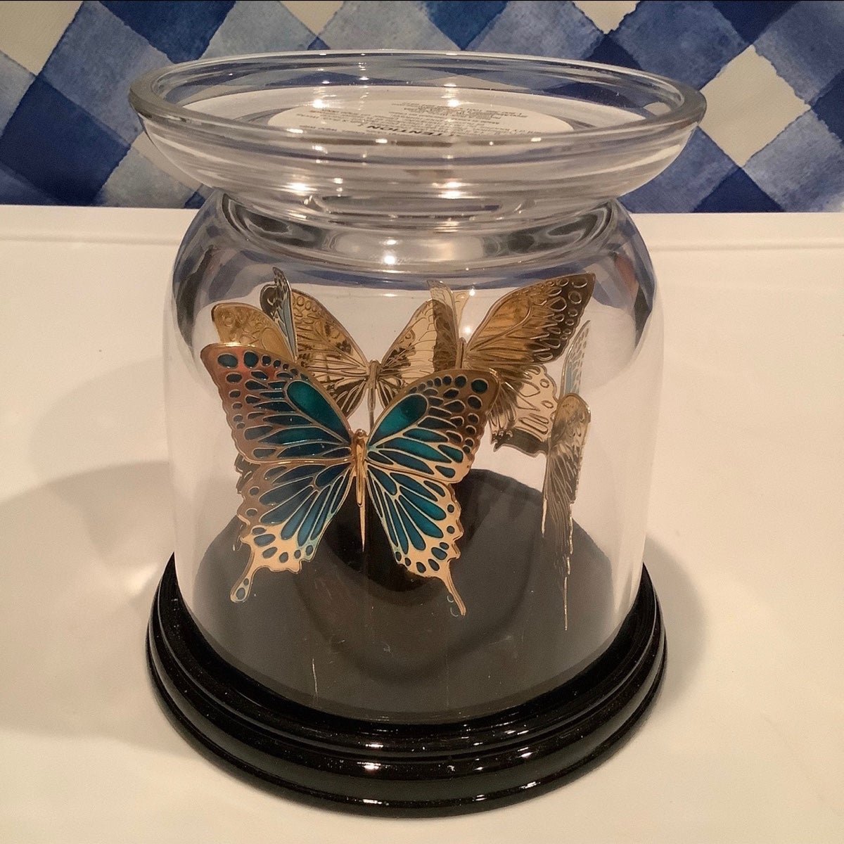 BBW Butterflies 3 Wick Candle Pedestal