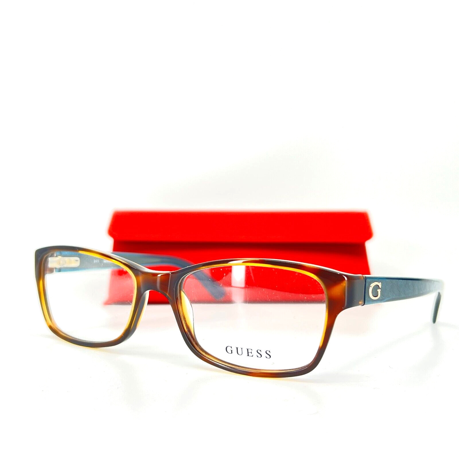 Guess Eyeglasses GU 2591 052 Womens Brown blue Rectangle Frames 53[]17 135 mm