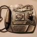 Superman belt buckle Brass Silver color Vtg