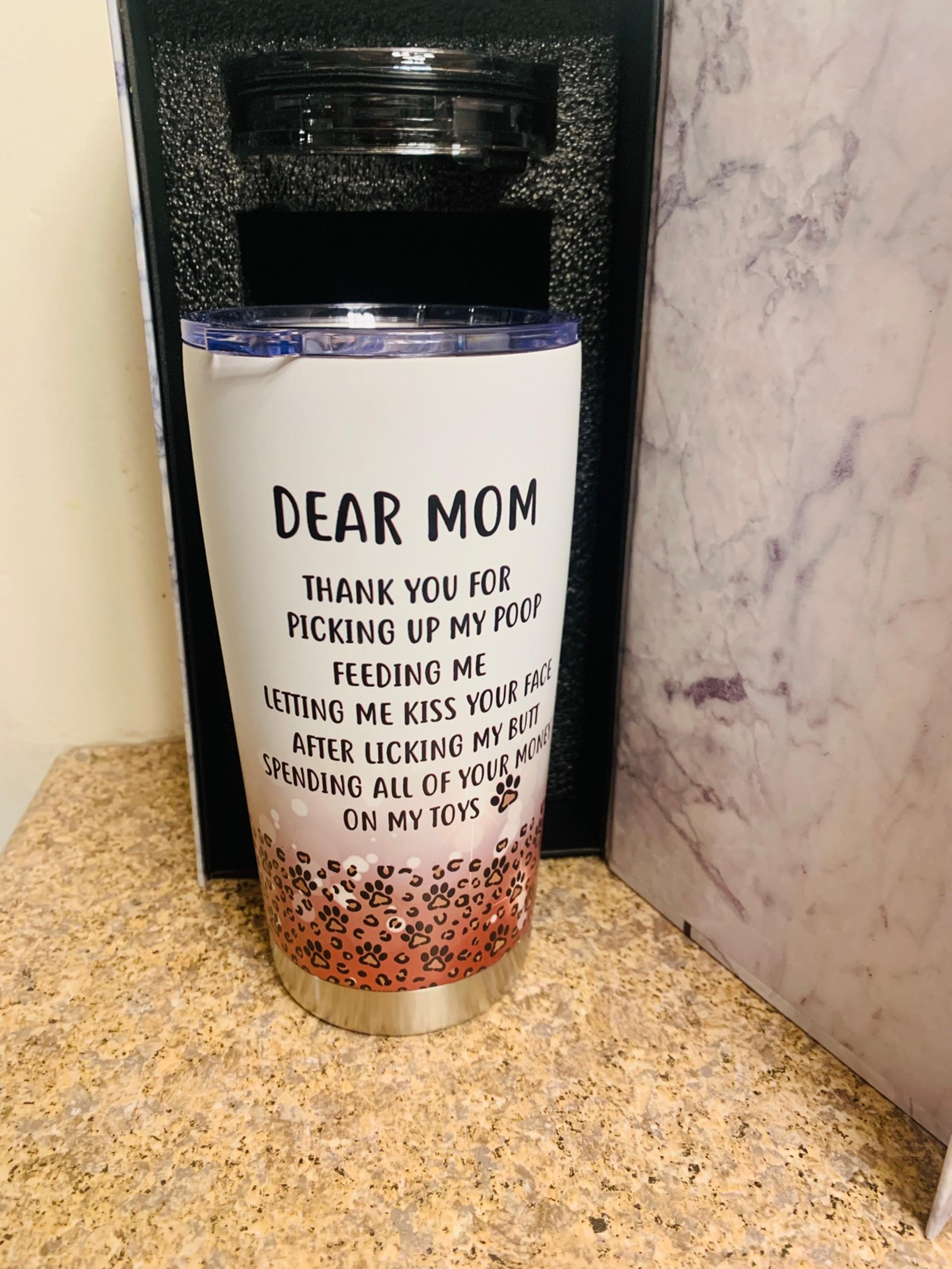 Dog Momma 24 Oz Tumbler w/Marble Gift Box “Brand New”
