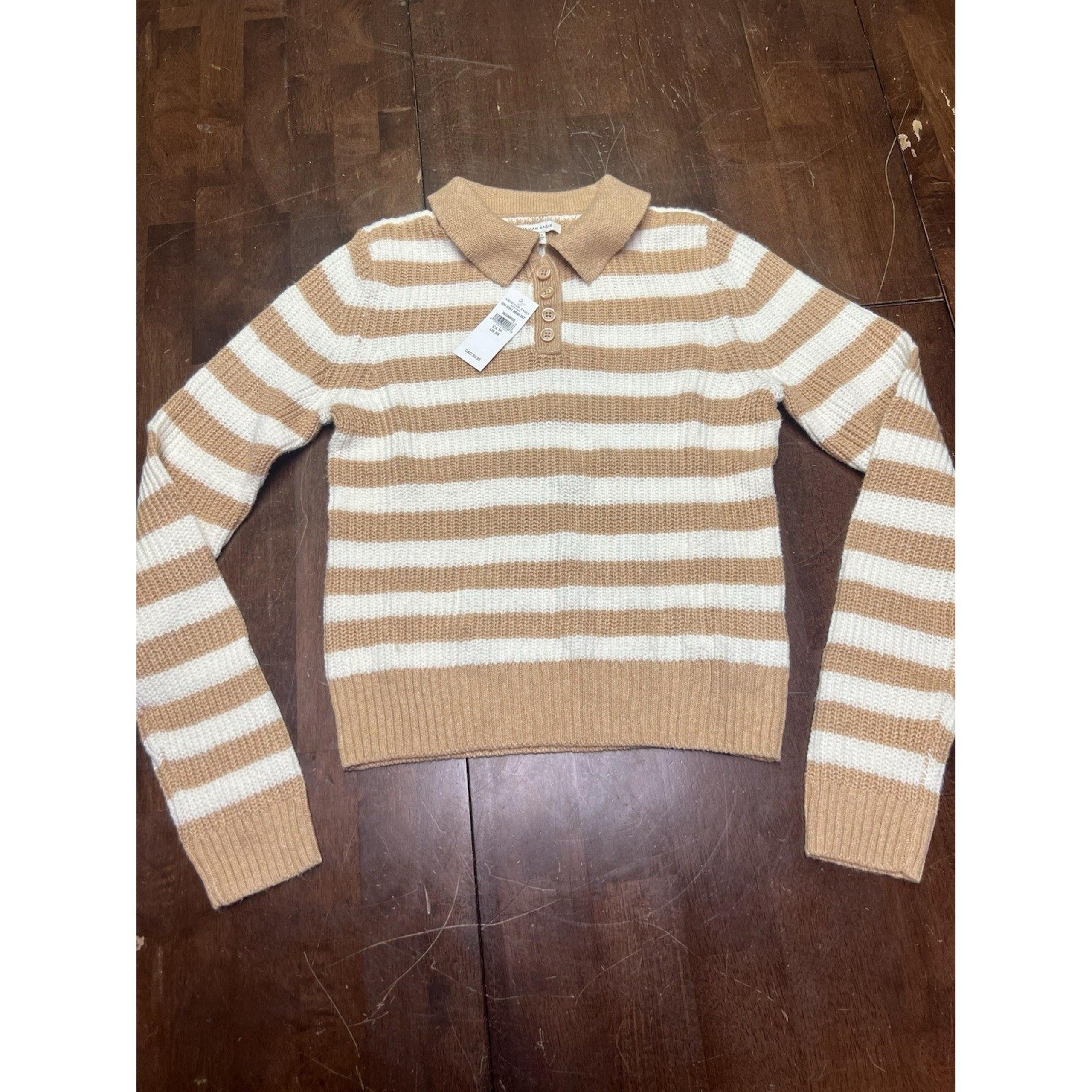 New American Eagle Outfitters Women's XS Striped Collared Sweater  NWT