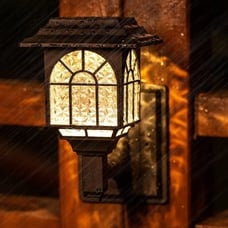2 Pack Solar Fence Lights LED Wall Lantern Post Deck Lighting Waterproof