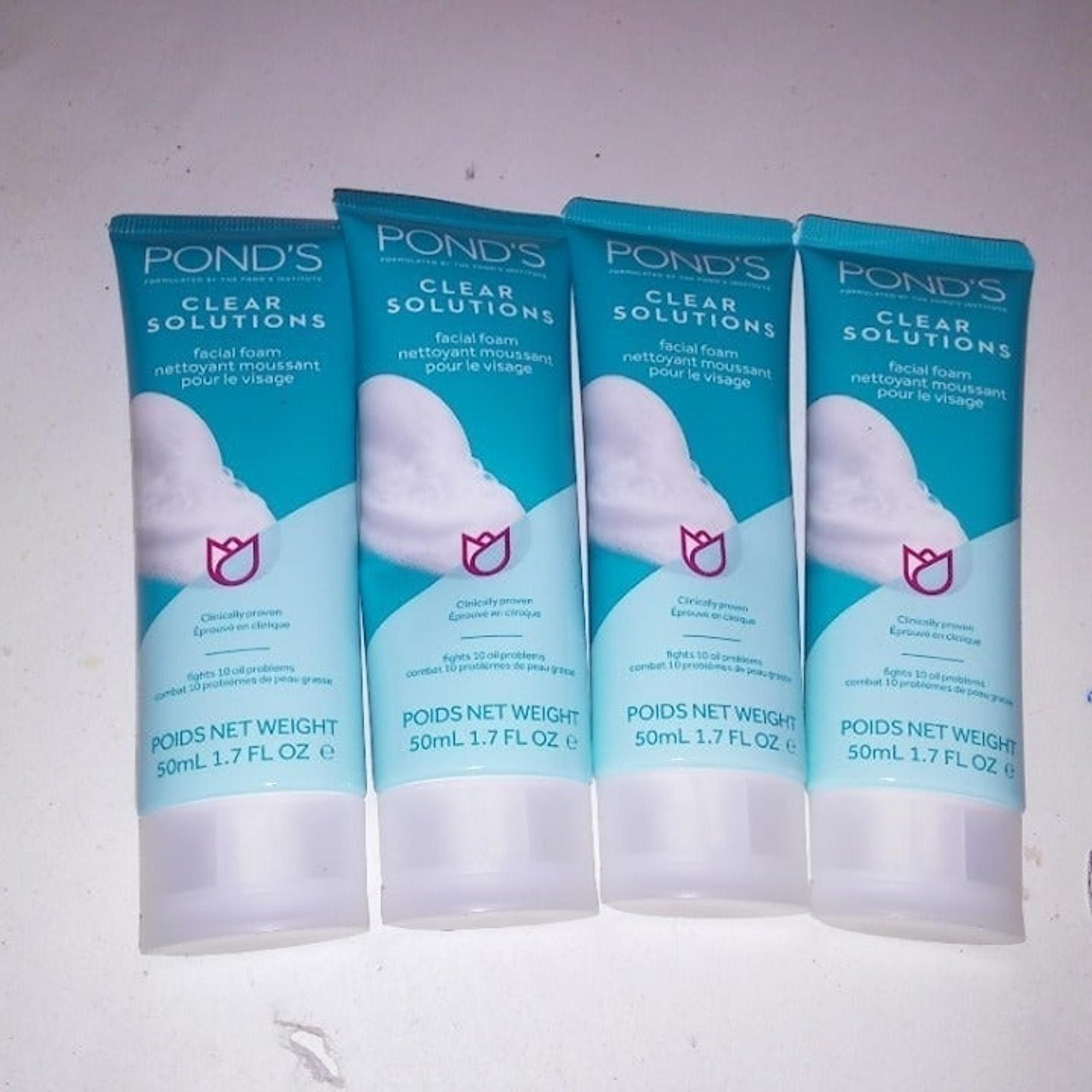 Set of 4 Pond's Clear Solutions Facial Foam Skin Care 1.7oz each Brand New  *Bun