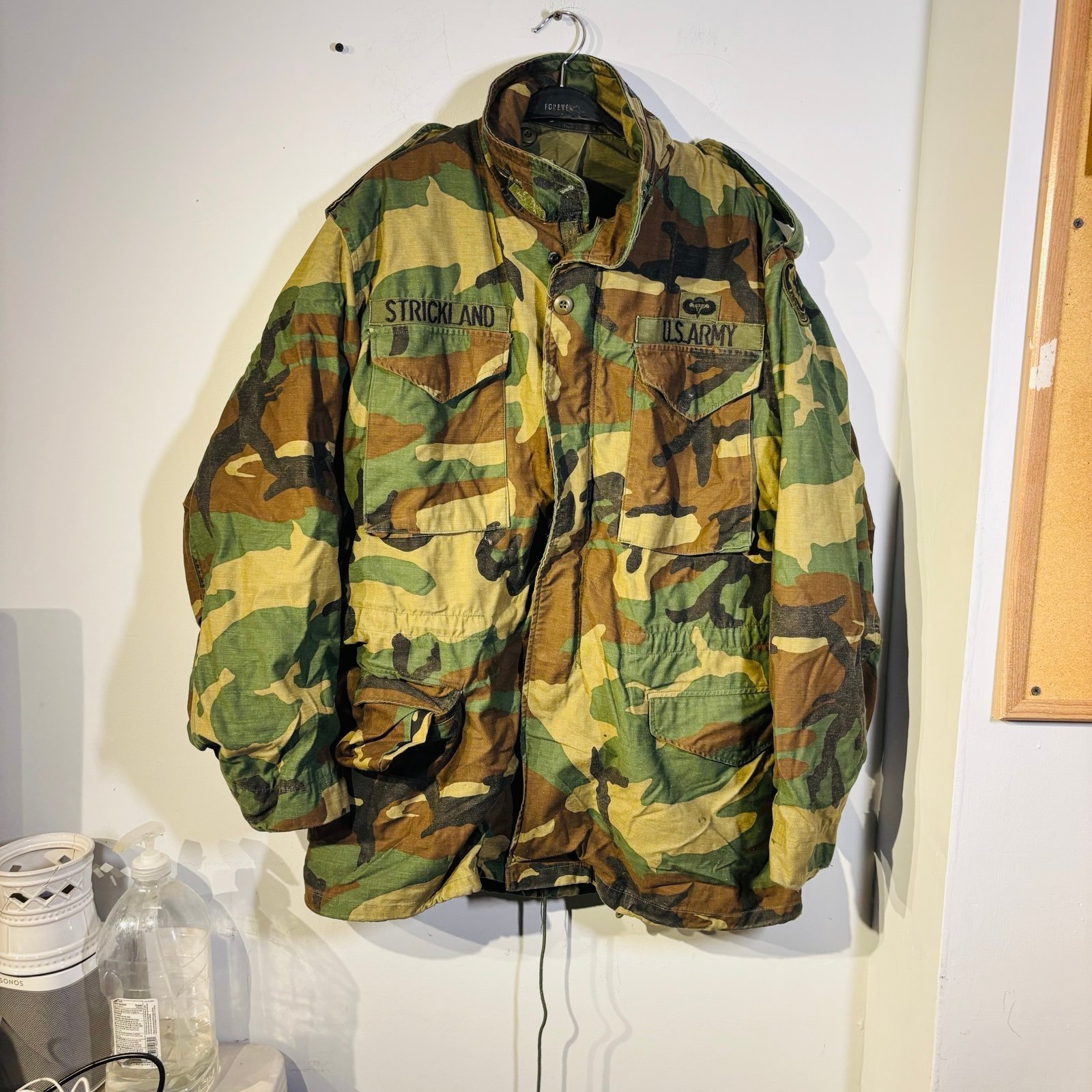 US MILITARY WINTER CAMOUFLAGE WOODLAND FIELD JACKET M-65 CAMO MEN’s MEDIUM