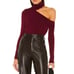 L'Agence Nicky Cut Out Turtleneck Sweater Dark Wine Red Maroon Size XS