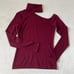 L'Agence Nicky Cut Out Turtleneck Sweater Dark Wine Red Maroon Size XS
