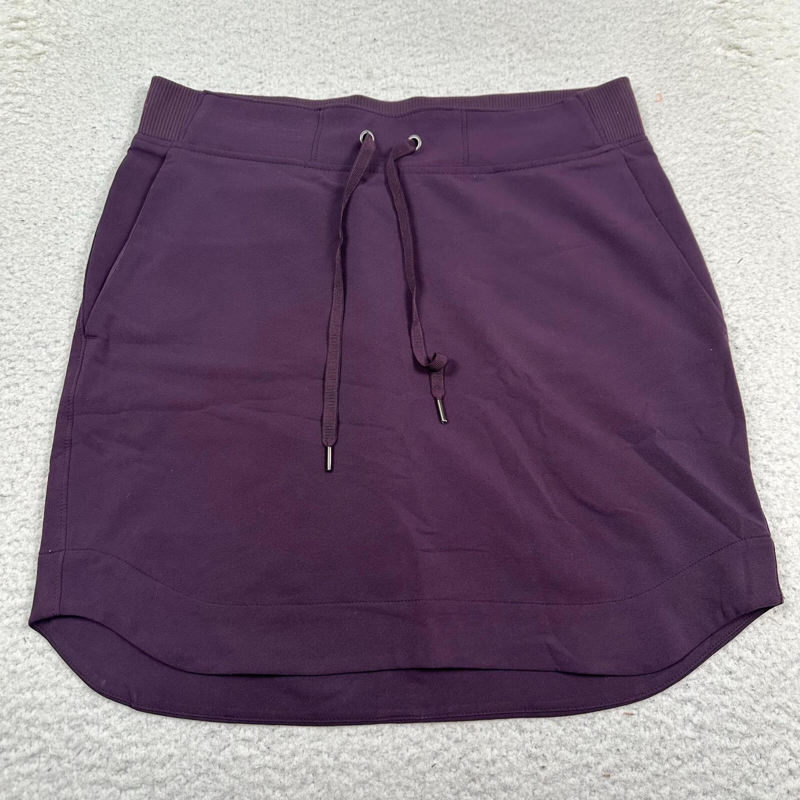 Athleta Midtown Skirt Women XS Tie Waist Stretch Athletic Active Eggplant Purple