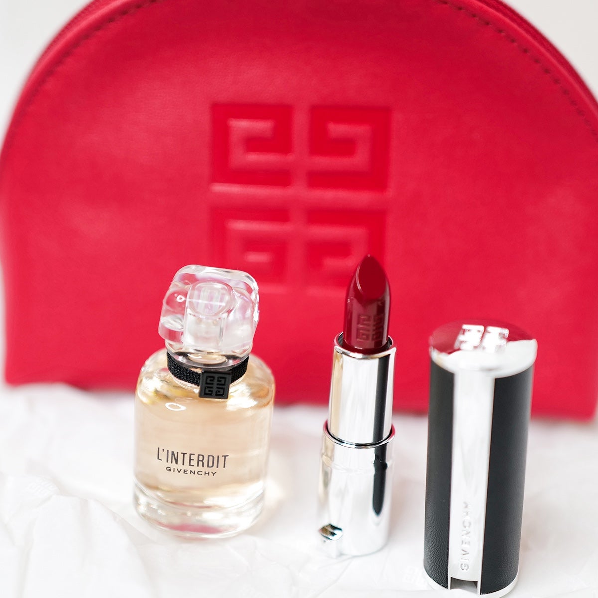 New Givenchy Perfume & Lipstick Beauty Travel Set Gift Set