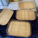 Vintage bamboo serving trays (4)