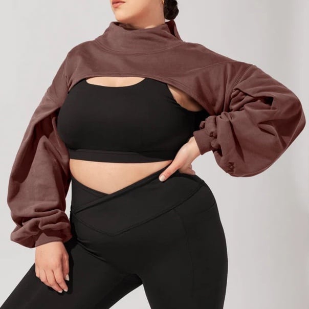 Popflex Active Mockneck Shruggie Cocoa Rose 1x/3x