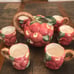 2 Qt Fitz & Floyd Apple Pitcher, 6 Mugs